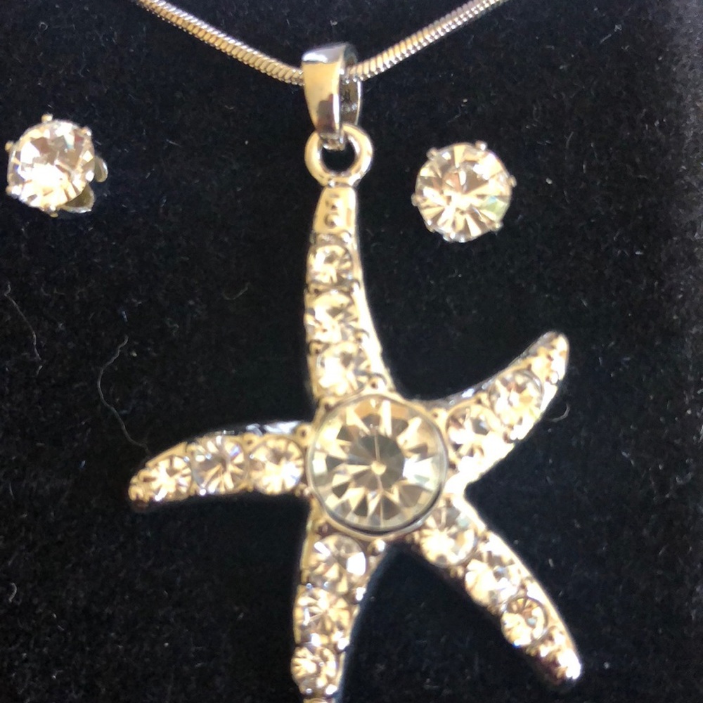 Beautiful crystal star set sterling silver - Picture 3 of 4